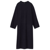 無印良品 MUJI 無印良品  女式 含羊毛棉双层编织 连衣裙 深海军蓝 ONE SIZE