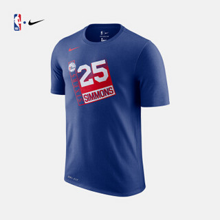 NBA-Nike 76人队 西蒙斯 DRY 男子 运动短袖T恤 AQ6454-495 图片色 XL