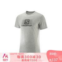 萨洛蒙（Salomon） 男款户外跑步短袖T恤 BLEND LOGO SS TEE M速干 浅灰色404379 L