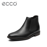 ECCO爱步 冬季短筒靴 方头柔软简约皮靴大方牛皮套筒鞋 菲罗系列620754 黑色62075401001 39
