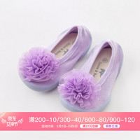 davebella戴维贝拉夏装新款儿童室内家居鞋袜 宝宝幼童地板鞋 紫色 21（140）