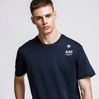 DESCENTE迪桑特 REGULAR FIT合身版型 男子短袖T恤 D8221VTS77 黑色 XL