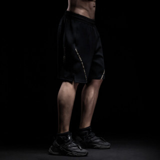 MSGD运动短裤 男子跑步健身篮球五分裤 暗夜黑金 M