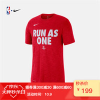 NBA-Nike 休斯顿火箭队 男子 运动 圆领季后赛口号加油短袖T恤 AQ6581-657 图片色 3XL