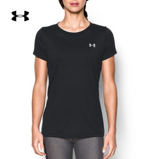 安德玛官方 UA Tech 女子 运动短袖T恤 Under Armour-1277207 黑色001 L