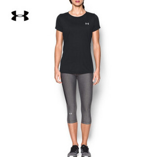 安德玛官方 UA Tech 女子 运动短袖T恤 Under Armour-1277207 黑色001 L