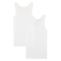 无印良品 無印良品 MUJI 男式 棉罗纹背心 2件装 白色 M