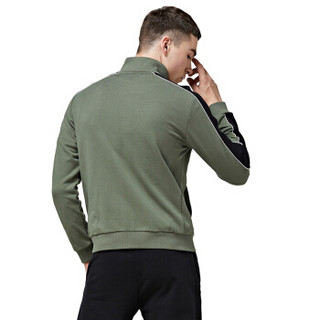 Kappa卡帕 男款运动卫衣休闲长袖开衫外套|K0852WK36 暗镉绿-320 L