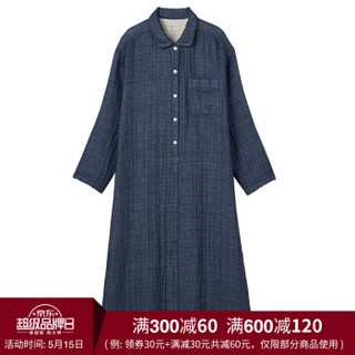 无印良品 MUJI 女式 五层纱织 睡裙 海军蓝 S