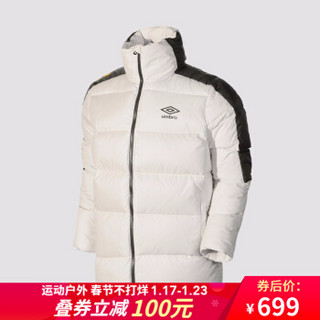 UMBRO茵宝 冬季新款男子简约百搭保暖短款休闲运动羽绒服 UO193AP2009-001白色 XL