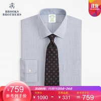 Brooks Brothers/布克兄弟19秋冬新品男士免烫提花凸纹修身衬衫 4003-蓝色 16/H/4