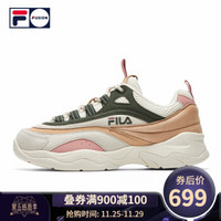 FILA FUSION 斐乐 RAY女子复古跑鞋 2019冬季新款老爹鞋休闲运动鞋女鞋 白银色-WS 37.5