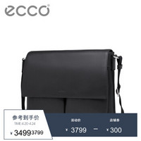 ECCO爱步男包男士经典单肩斜挎包邮差包 希克森9104867 黑色910486790000