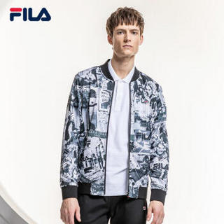 FILA 斐乐官方男子外套2019春季新款长袖外套男 正黑色-BK 170/92A/M