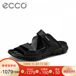 ECCO爱步男士休闲凉拖鞋透气沙滩鞋男 盈速842044 黑色84204451052 43