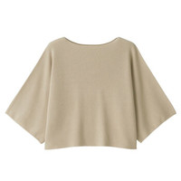 無印良品 MUJI 無印良品 女式 整体无缝头 平针宽版毛衣 浅米色 ONE SIZE