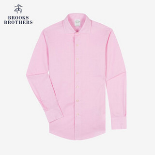 Brooks Brothers/布克兄弟男士正装长袖衬衫织纹圆圈1000045412 B650-亮粉色 17/35