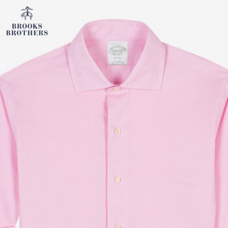 Brooks Brothers/布克兄弟男士正装长袖衬衫织纹圆圈1000045412 B650-亮粉色 17/35