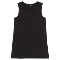 无印良品 無印良品 MUJI 女式 棉轻量无袖束腰长上衣 黑色 L