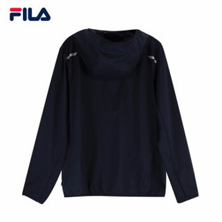 FILA 斐乐官方 男子梭织外套 2019秋季新款宽松连帽运动夹克 宝蓝-RD 170/92A/M