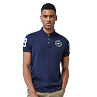 Kappa卡帕 男款运动短袖POLO衫休闲短袖半袖T恤|K0712PD41F 深蓝色-890 XL