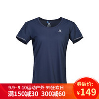 萨洛蒙（Salomon） 女款运动T恤短袖圆领快干衣 AGILE SS TEE W 灰黑色401244 M