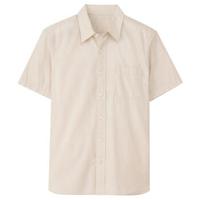無印良品 MUJI 無印良品 男式 棉水洗 平纹短袖衬衫 亮米色 L