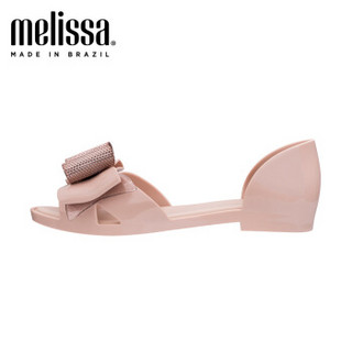 Melissa梅丽莎诱惑蝴蝶结平底包跟凉鞋单鞋女32663 浅粉色 7
