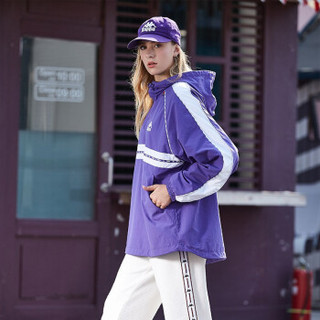 Kappa卡帕情侣男女梭织防风衣宽松串标连帽长袖休闲外套 K09Y2FJ02D 紫色-415 XL
