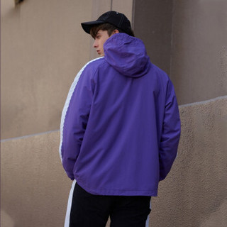 Kappa卡帕情侣男女梭织防风衣宽松串标连帽长袖休闲外套 K09Y2FJ02D 紫色-415 XL