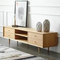 丰圆藤木白橡木全实木电视柜1800*400*450mm(原木色 1.8米电视柜)