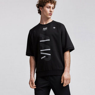 DESCENTE迪桑特 ACTIVE运动版型 男子短袖T恤 D8221VHT77 黑色 XL(180/100A)