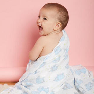 davebella戴维贝拉新生婴儿宝宝襁褓柔软透气纱布棉儿童双层盖毯 民族印花-N