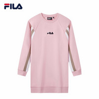 FILA 斐乐官方 女子连衣裙 2019秋季新款潮流LOGO针织连衣裙女 沙皮粉-LP 165/66A/M