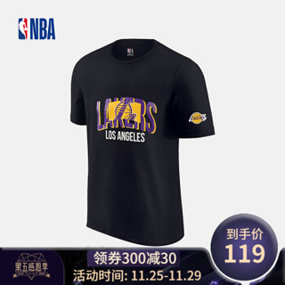 转VIP！！！NBA 洛杉矶湖人队 球队 名字系列 运动休闲针织内搭短袖T恤 图片色 XL