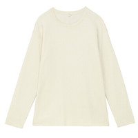 無印良品 MUJI 無印良品  女式 棉混双面圆领毛衣 浅蓝色 S