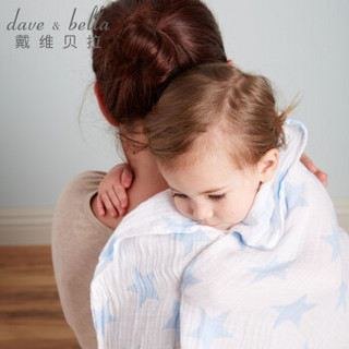 davebella戴维贝拉新生婴儿宝宝襁褓柔软透气纱布棉儿童双层盖毯 狮子印花-N