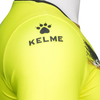 KELME卡尔美足球服短袖男款比赛训练T恤K16Z2001 荧光桔红黑金 XL
