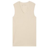 无印良品 無印良品 MUJI 男式 干爽 凉感珠地网眼编织V领无袖衫 浅米色 M