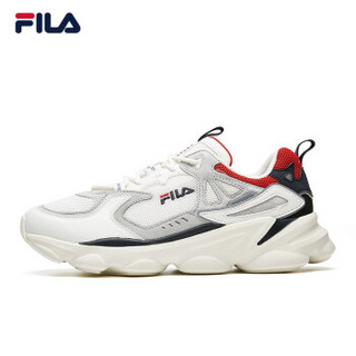 FILA 斐乐男鞋 skipper 老爹鞋男子复古跑鞋2019新款运动鞋休闲鞋跑步鞋 白/日岩灰-BMG 41