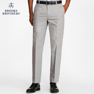 Brooks Brothers/布克兄弟男士Supima棉修身斜纹棉布微弹低腰长裤 0007-灰色 3334