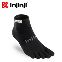 injinji 五指袜 中筒常规厚度跑步袜防臭coolmax运动袜男女 中帮白色 M