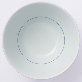 无印良品 MUJI 波佐见烧 饭碗 蓝条  菊花纹 约直径12.5×高7.5cm