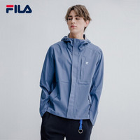 FILA 斐乐官方 男子外套 2019新款热压条设计连帽梭织上衣 浅紫蓝-DB 185/104A/XXL