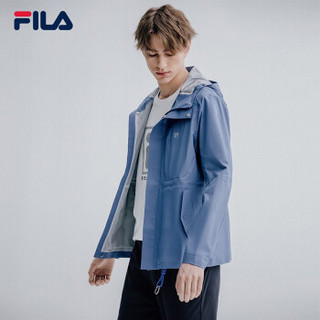 FILA 斐乐官方 男子外套 2019新款热压条设计连帽梭织上衣 浅紫蓝-DB 185/104A/XXL