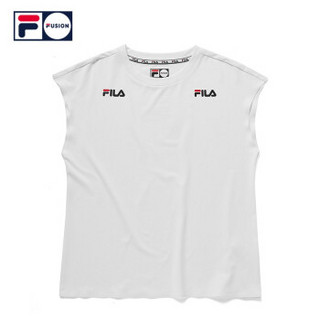 FILA FUSION 斐乐 女子针织背心 夏季新款宽松无袖背心 标准白-WT 2XL