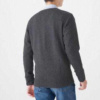 无印良品 MUJI 男式 牦牛绒混羊毛 开衫 深灰色 XL