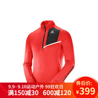 萨洛蒙（Salomon） 男款户外跑步防风中层茄克 FAST WING MID M 角斗红396962 L