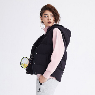 kelme/卡尔美 2019秋冬新款短款连帽白鸭绒羽绒服休闲马甲外套女39942001 坚果色 XL（成人）