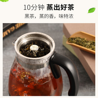 龙的（longde）煮茶器黑茶煮茶壶电热玻璃养生水壶LD-ZC10F 黑色